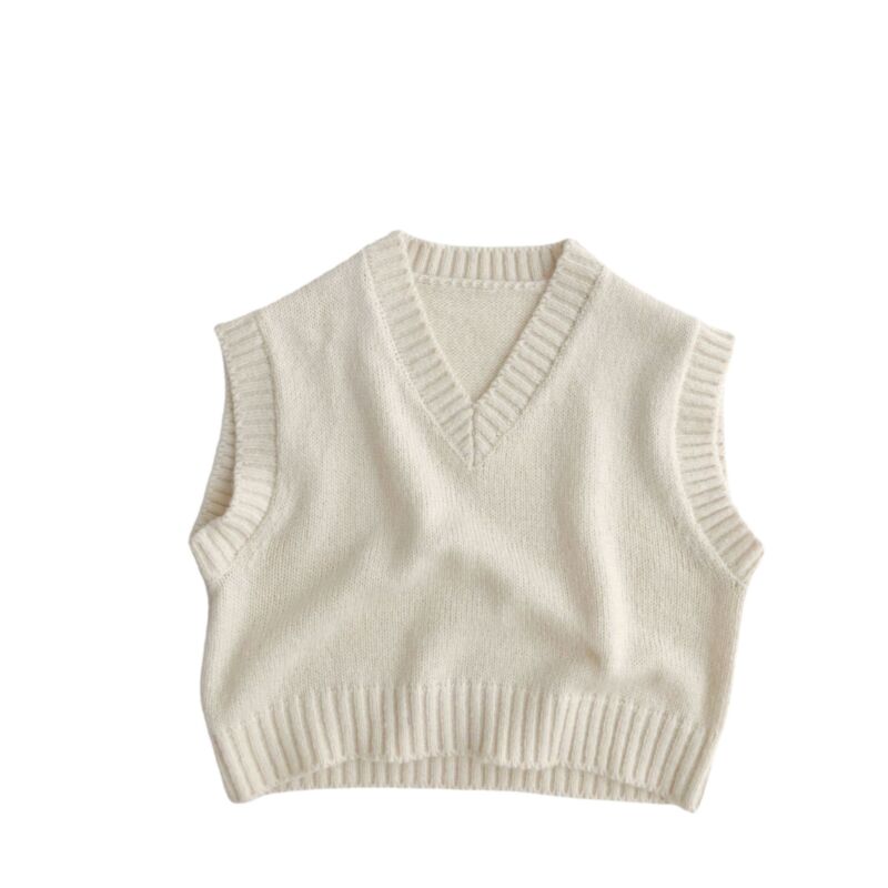 Wholesale 9M-6Y Toddler Solid Color Knitted Vest Sweate