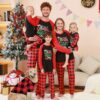Wholesale Christmas Loungewear Plaid Patchwork Print Pa
