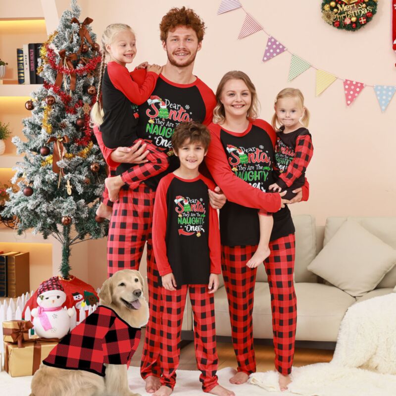 Wholesale Christmas Loungewear Plaid Patchwork Print Pa