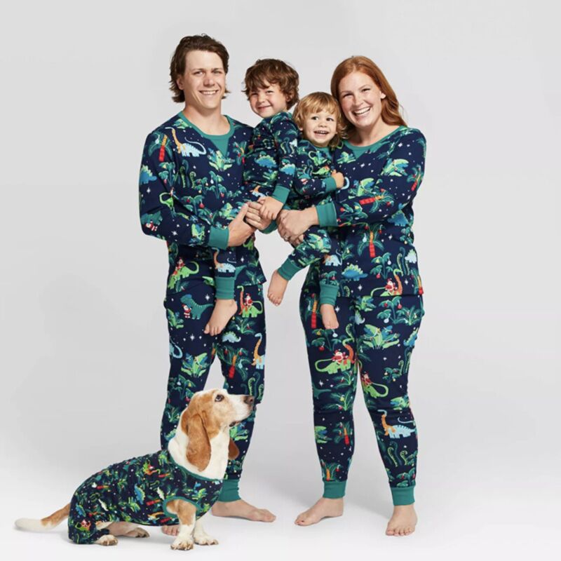 Wholesale Dinosaur Christmas Parent-Child Pajamas Famil
