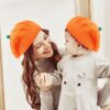 Wholesale Halloween Pumpkin Warm Beret Parent-Child Kni
