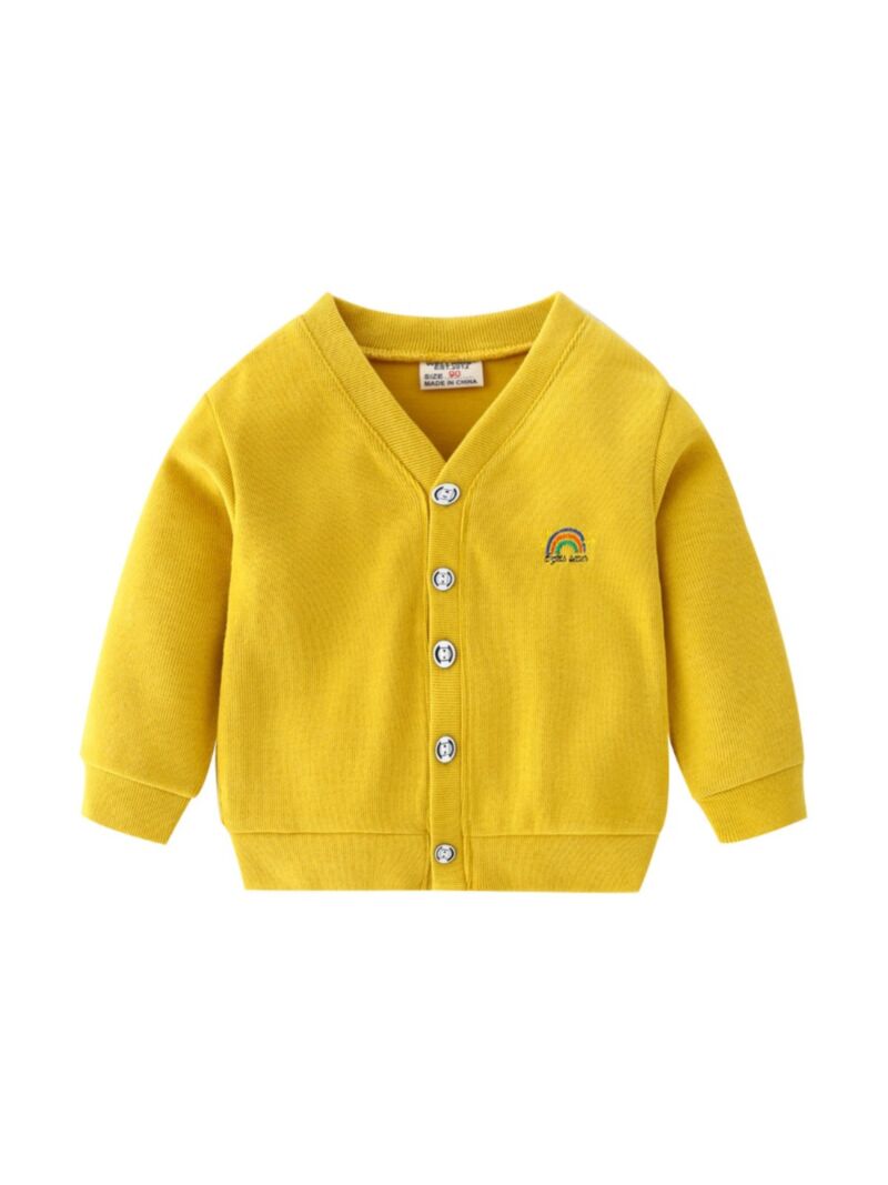 Wholesale Kid Boy Rainbow & Cartoon Knit Cardigan 20092