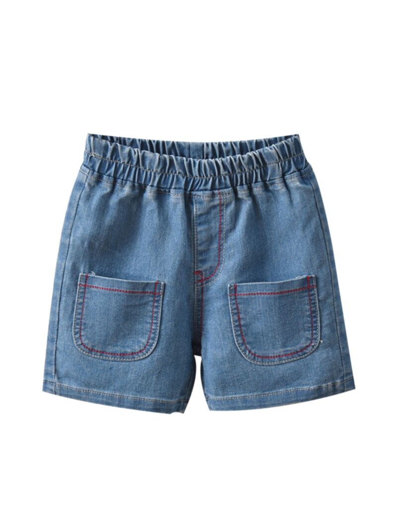 Wholesale Kid Dual Pocket Denim shorts with elastic wai