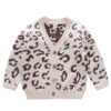 Wholesale Kid Unisex Leopard Print Knit Cardigan 200724