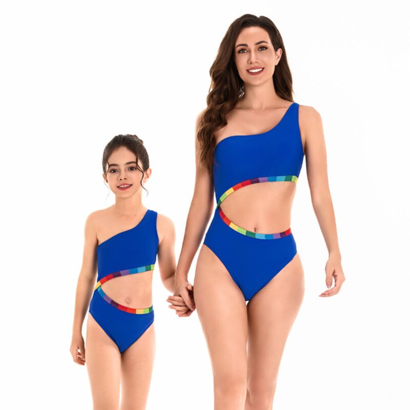 Wholesale Mommy And Me Cut-Out Waist One-Piece Swimsuit