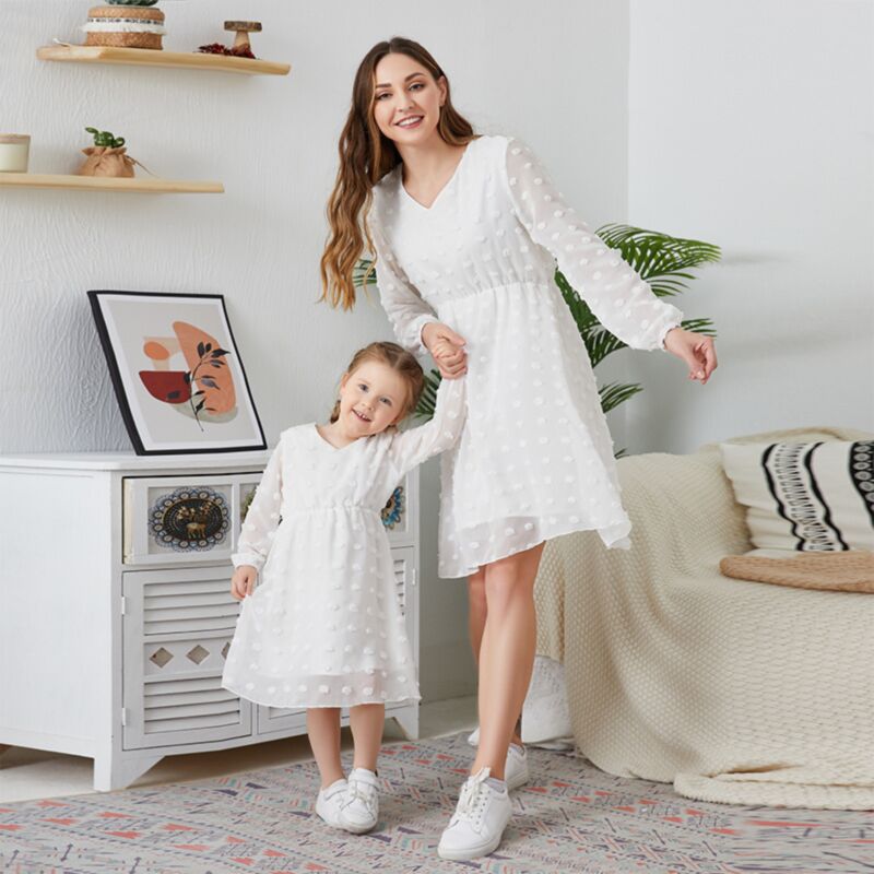 Wholesale Mommy And Me Wholesale Dress Chiffon Swiss Do