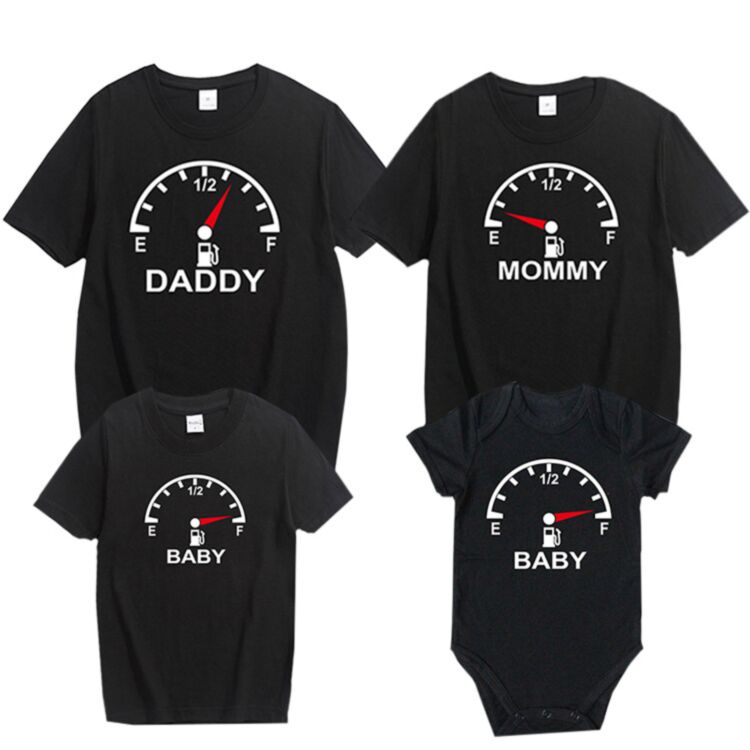 Wholesale Oil Meter Funny English Letter T-Shirt Family