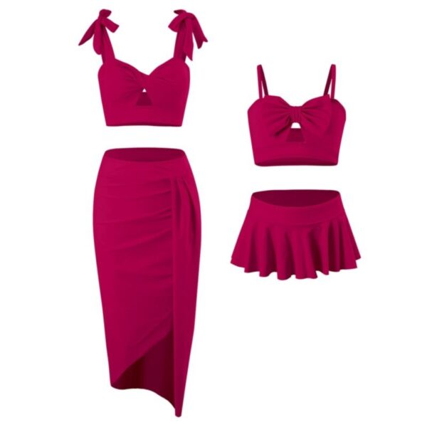 Wholesale Solid Color Beach Skirt Bikini Mommy And Me W