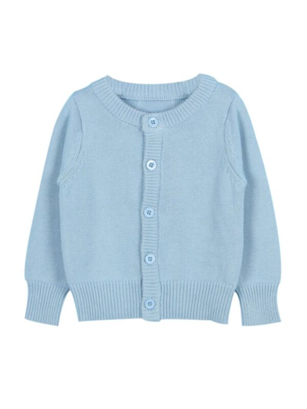 Wholesale Solid Color Button Knitted Kid Boy Girl Schoo