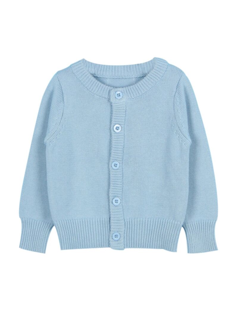 Wholesale Solid Color Button Knitted Kid Boy Girl Schoo
