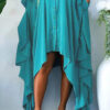 Wholesale Stylish non-stretch pure color single-breasted loose irregular maxi dress AA028767 Maxi&Gown - Girlmerry.com