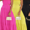 Women Bohemian Sleeveless Cascading Ruffles Dress