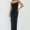 Women Dress Off Shoulder Lace-up Halter Neck Backless Maxi Dress