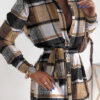 Women Pocket Patchwork Button Dress