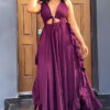Women Sexy Backless Ruffled Slip Dress