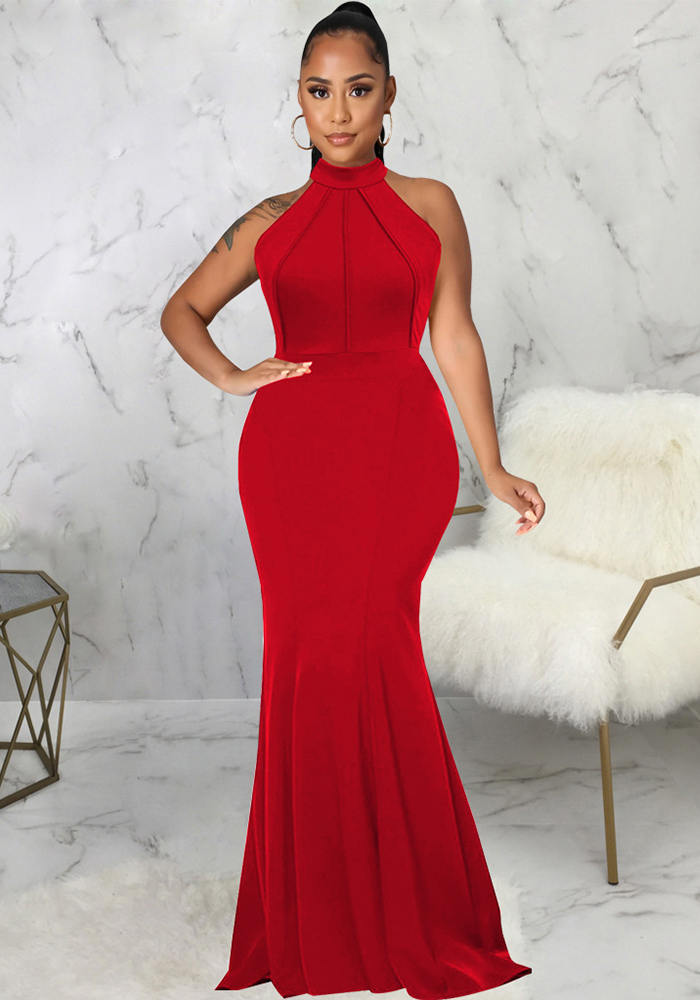 Women Sexy Solid Sleeveless Dress