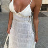 Women Summer Halter Neck Lace-Up Sexy Backless Lace Lace Strap Beach Cover-up