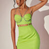 Women summer sexy diamond chain pleated backless dress