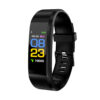 115plus Smart Watch With Sport Modes Waterproof Watches Heart Rate Blood Pressure Sleep Monitor 0.96 Inch Touch Screen Fitness Tracker black