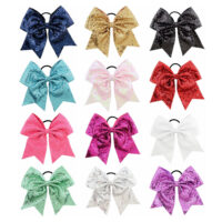 12 Pack Random Color Sequins Bow Hair Ties For Girls Wholesale 28702541