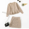 2 Pieces Set Baby Girls Solid Color Graphic Sweaters And Skirts Wholesale 221130161