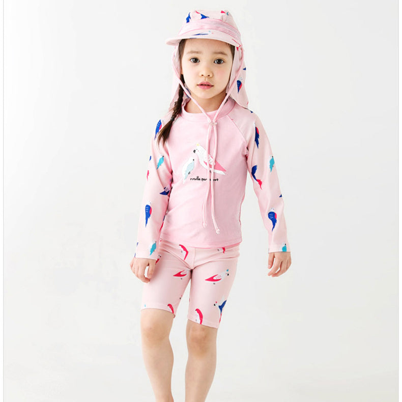 2 Pieces Set Baby Kid Girls Beach Animals Cartoon Print Tops And Shorts Wholesale 22060652