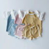 2 Pieces Set Baby Kid Girls Boys Letters Color-blocking T-Shirts And Shorts Wholesale 250708167