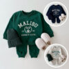 2 Pieces Set Baby Kid Girls Boys Letters Print Hoodies Sweatshirts And Solid Color Pants Wholesale 230828316