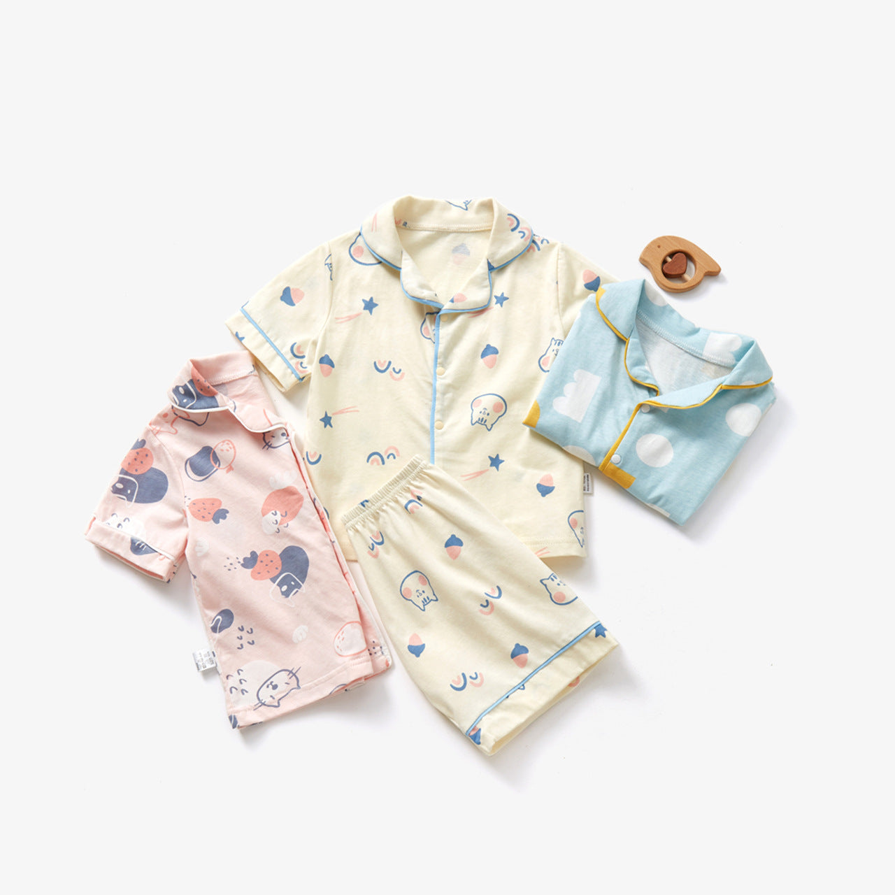 2 Pieces Set Baby Kid Unisex Cartoon Star Print Tops And Shorts Wholesale 220516157