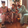 2 Pieces Set Baby Kid Unisex Christmas Halloween Striped Tops And Pants Sleepwears Wholesale 22102502