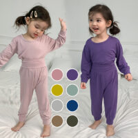 2 Pieces Set Baby Kid Unisex Solid Color Tops And Pants Wholesale 220815502