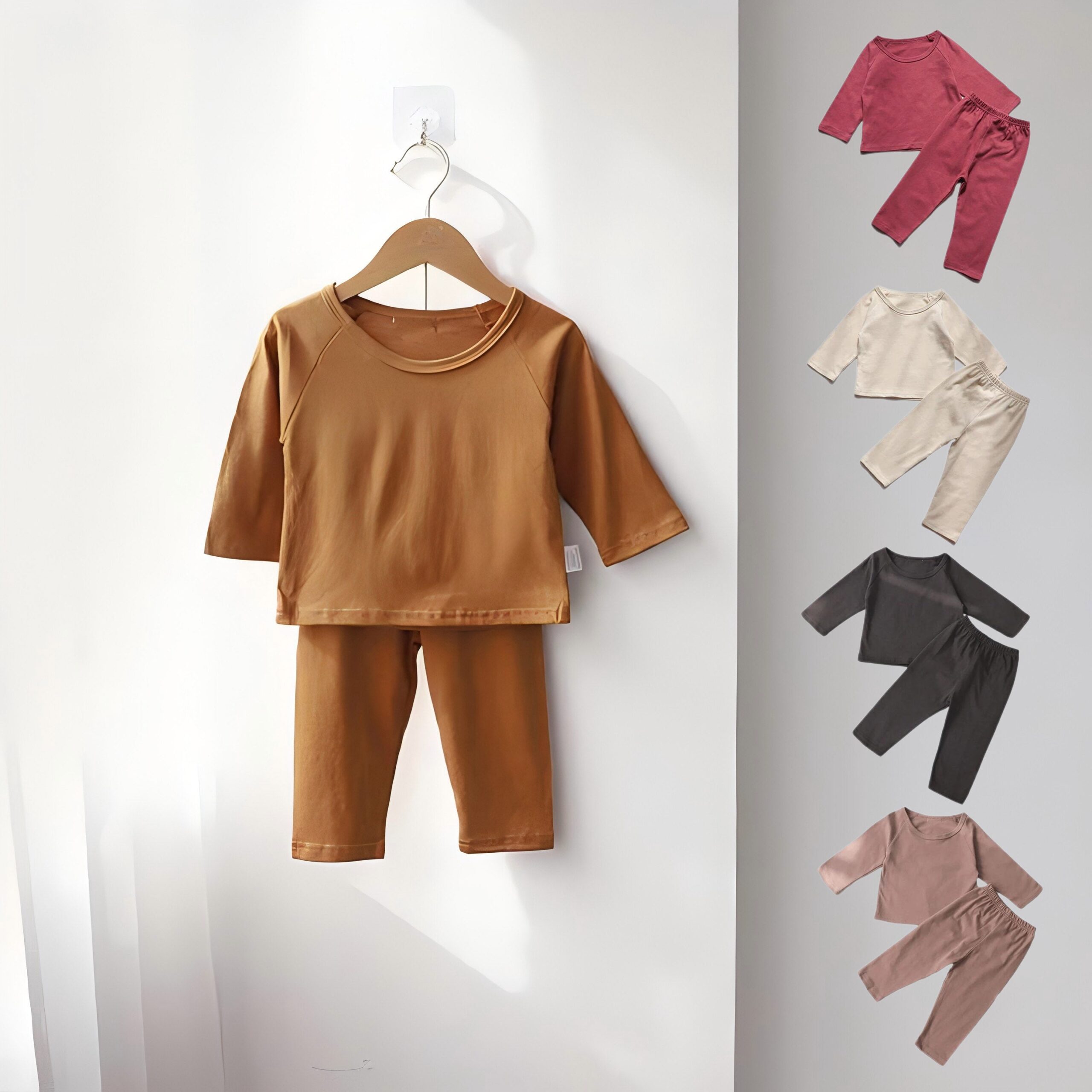 2 Pieces Set Baby Kid Unisex Solid Color Tops And Pants Wholesale 220831255