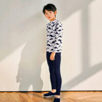3 Pieces Set Kid Big Kid Boys Beach Print Tops And Solid Color Ribbon Pants And Hats Wholesale 22060690