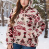 Autumn Winter Plus Size Hooded Top Women's Pocket Fluffy Hoodies