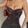 Autumn Winter Retro Corset Vest Irregular Strapless Padded Top