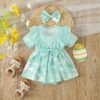 Baby Girls Animals Cartoon Bow Easter Dresses Wholesale 250210153