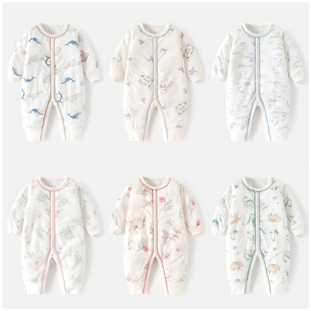 Baby Girls Boys Animals Cartoon Print Jumpsuits Wholesale 513416458