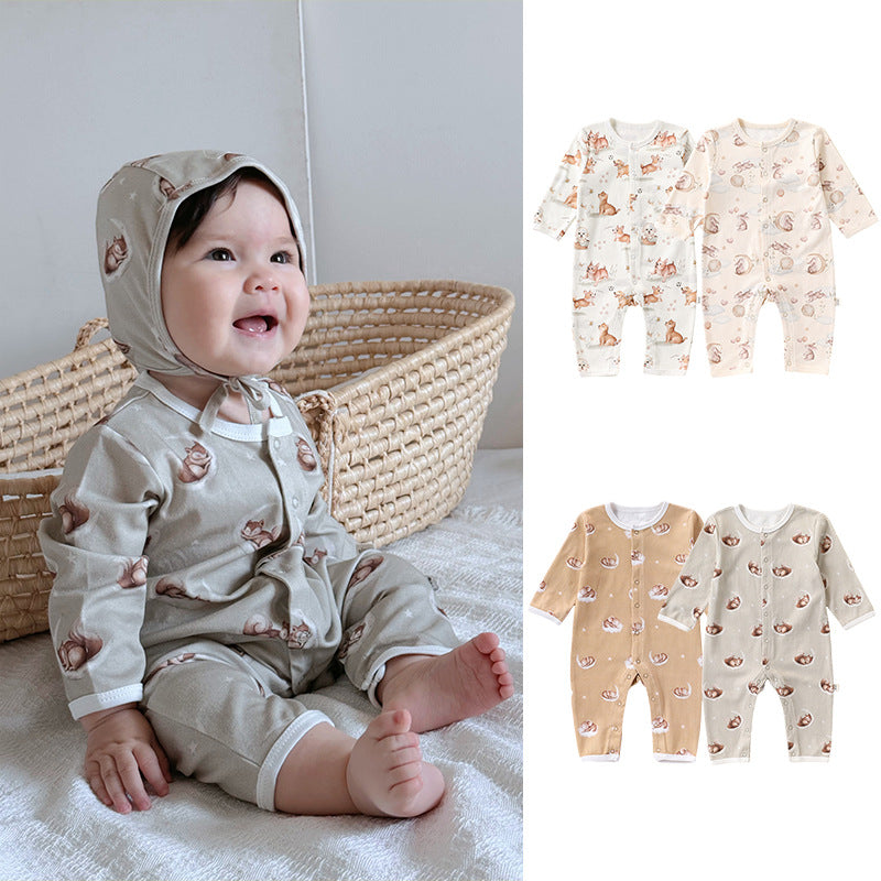 Baby Girls Boys Animals Print Jumpsuits Wholesale 24110640