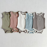 Baby Girls Boys Color-blocking Rompers Wholesale 24052236