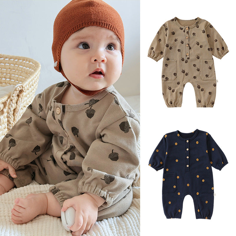 Baby Girls Boys Fruit Polka dots Print Jumpsuits Wholesale 24110631