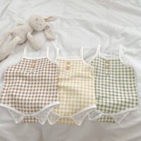 Baby Girls Checked Rompers Wholesale 23071264
