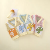 Baby Girls Color-blocking Cartoon Print Cardigan Wholesale 221107944