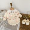 Baby Girls Crochet Embroidered Cardigan And Flower Tops And Rompers Wholesale 230302428