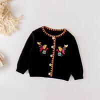 Baby Girls Flower Crochet Embroidered Cardigan Wholesale 220817517