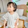 Baby Girls Flower Embroidered Rompers Wholesale 220418409