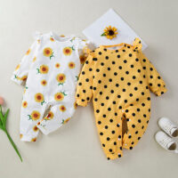 Baby Girls Flower Polka dots Print Jumpsuits Wholesale 24040949
