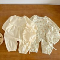 Baby Girls Flower Print Jumpsuits Wholesale 230302276