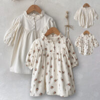 Baby Girls Flower Print Rompers Dresses Wholesale 220920328