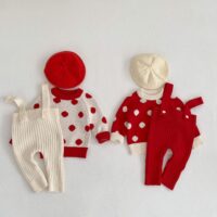 Baby Girls Polka dots Crochet Sweaters Wholesale 230302344