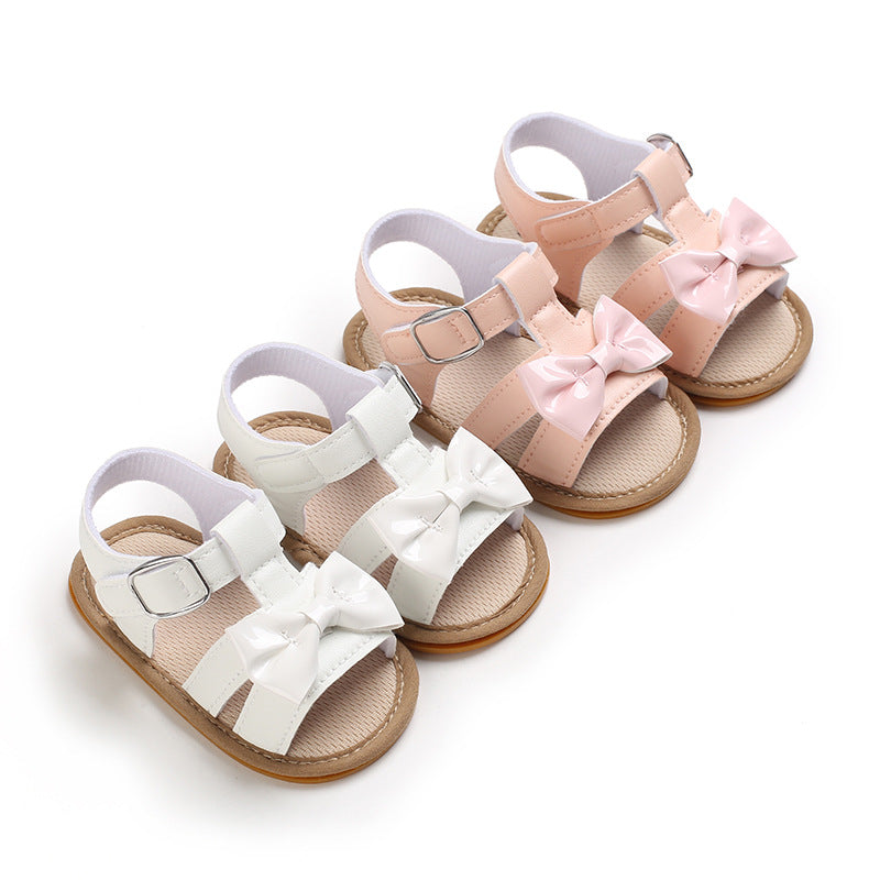 Baby Girls Solid Color Bow Shoes Wholesale 230224176